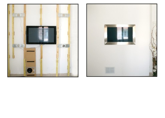wall mounted tv with speakers